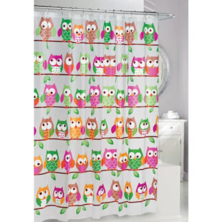 Moda at Home 253880 71" x 71" Peva Shower Curtain - Owls