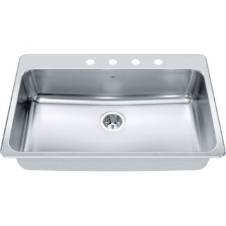 Kindred QSLA2233-8 Steel Queen Topmount/Drop In Sink - Stainless Steel