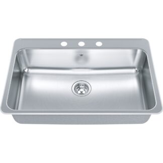 Kindred QSLA2031-8 Steel Queen Topmount/Drop In Sink - Stainless Steel