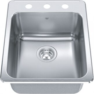 Kindred QSLA2217-8 Steel Queen Topmount/Drop In Sink - Stainless Steel