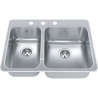 Kindred QCLA2027L-8 Steel Queen Topmount/Drop In Sink - Stainless Steel