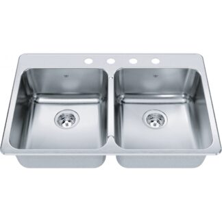 Kindred QDLA2233-8 Steel Queen Topmount/Drop In Sink - Stainless Steel