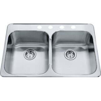Kindred QDL2031-8 Steel Queen Topmount/Drop In Sink - Stainless Steel