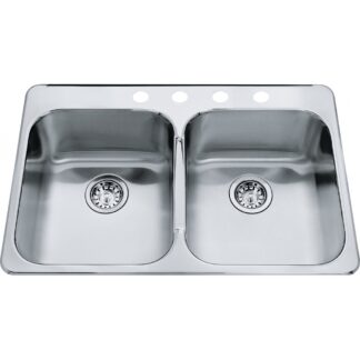Kindred QDL2031-7 Steel Queen Topmount/Drop In Sink - Stainless Steel