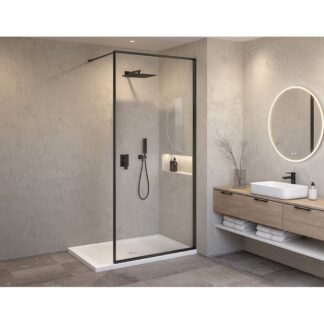 Fleurco VSP39-33-40-79 Vespero Shower Shield - Matte Black/Clear