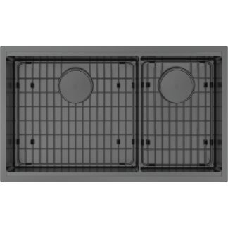 Zomodo ITC457D3-BK Integrato 2.0 31" 60/40 Double Sink Kit & Accessories - Black Pearl