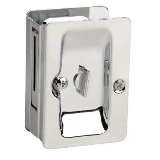 Taymor 33-PC580 Rectangular Privacy Pocket Door Lock - Polished Chrome