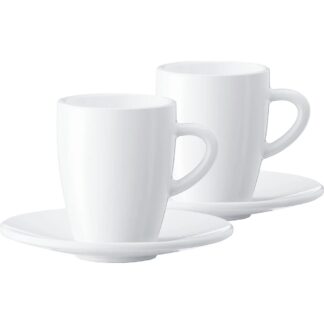Jura 66497 Espresso Cups & Saucers, 2 Pack - White