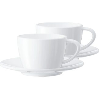 Jura 66501 Cappuccino Cups & Saucers, 2 Pack - White