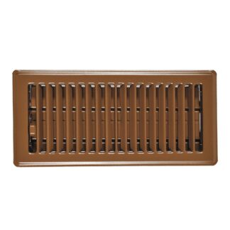 Imperial RG0148 2-1/4" x 10" Powder-Coated Steel Louvered Widespread Diffusion Floor Register - Brown