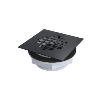OS&B SD313-MBL Square No-Caulk Molded Base Shower Drain, 2 Pack - Matte Black