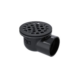 OS&B SD353-MBL 2" ABS Side Discharge Molded Base Shower Drain, 2 Piece - Matte Black
