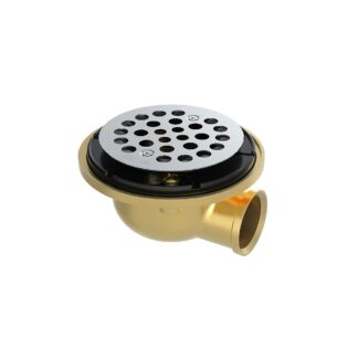 OS&B SD470-SS 1-1/2" Round Brass Side Discharge Molded Base Shower Drain, 3 Pack - Stainless Steel