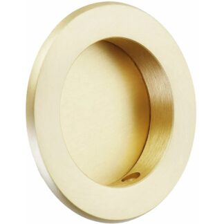 Emtek 2-1/8" Round Flush Pull - Satin Brass