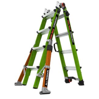 Little Giant Ladder 17107-303 Conquest 2.0 4' 6" - 7' 6" Fiberglass Multi-Position Ladder