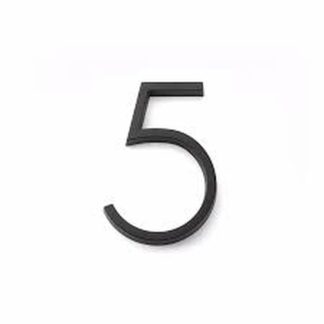 Emtek 2835US19 7" #5 Modern Flat Black House Number - Flat Black
