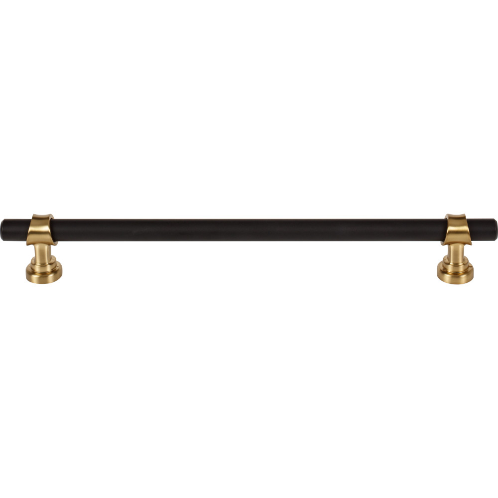 Top Knobs M2752 8-13/16" C-C Dakota Bit Cabinet Pull - Flat Black & Honey Bronze