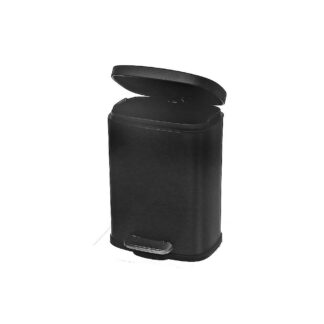 Ih Casa Decor NOV-1253BK 3L Metal Rectangular Dust Bin - Black