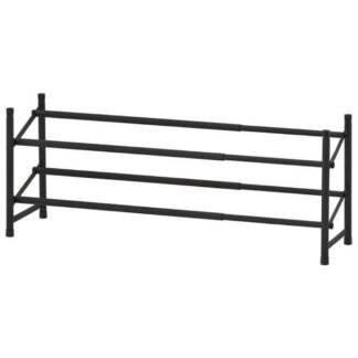 Ih Casa Decor NOV-1564 2-Tier Extendable Shoe Rack - Black