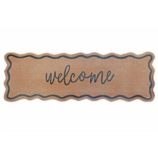 Ih Casa Decor J-081-AB 16" x 48" "Welcome" Scallop Shaped Coir Door Mat
