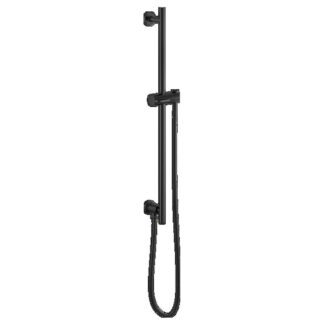 Brizo 74792-BL Essential Shower Linear Round Slide Bar with Hose - Matte Black