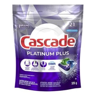 Cascade 030772066621 Platinum Plus Action Pacs Dishwasher Detergent, 21 Pack