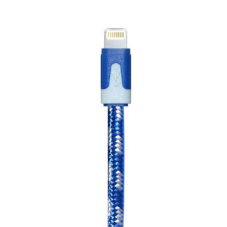 EK-186 10ft Braided Flat Lightning USB Cable