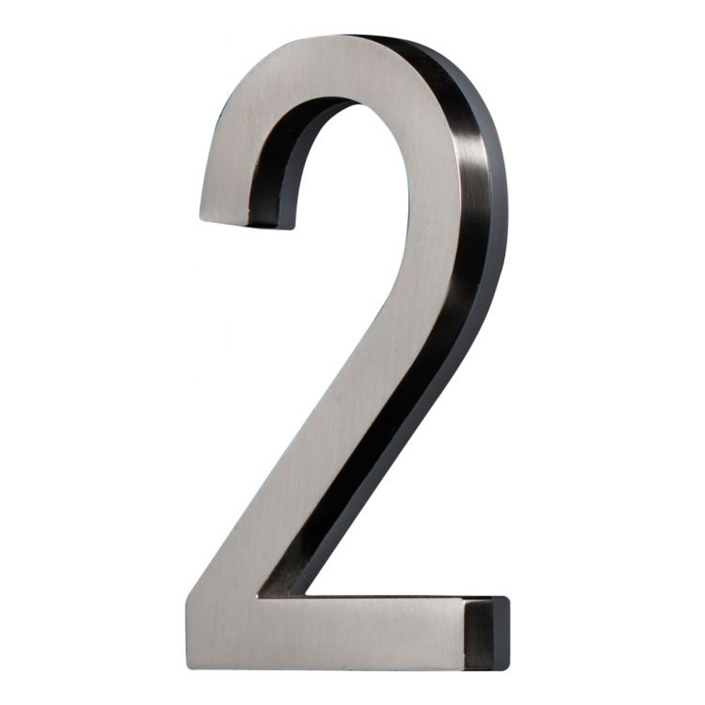 PRO-DF AL66002 5"  LED Backlit House Number 2 - Satin Nickel