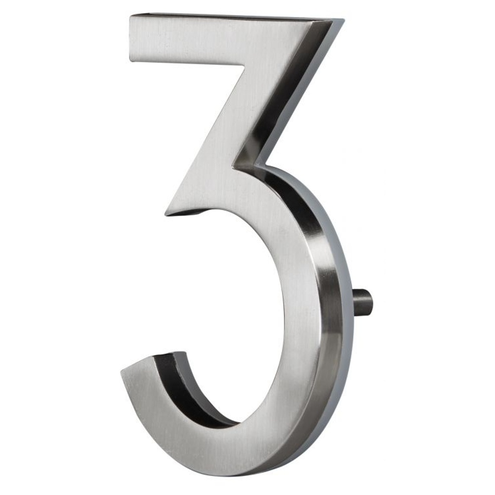 PRO-DF AL66003 5"  LED Backlit House Number 3 - Satin Nickel