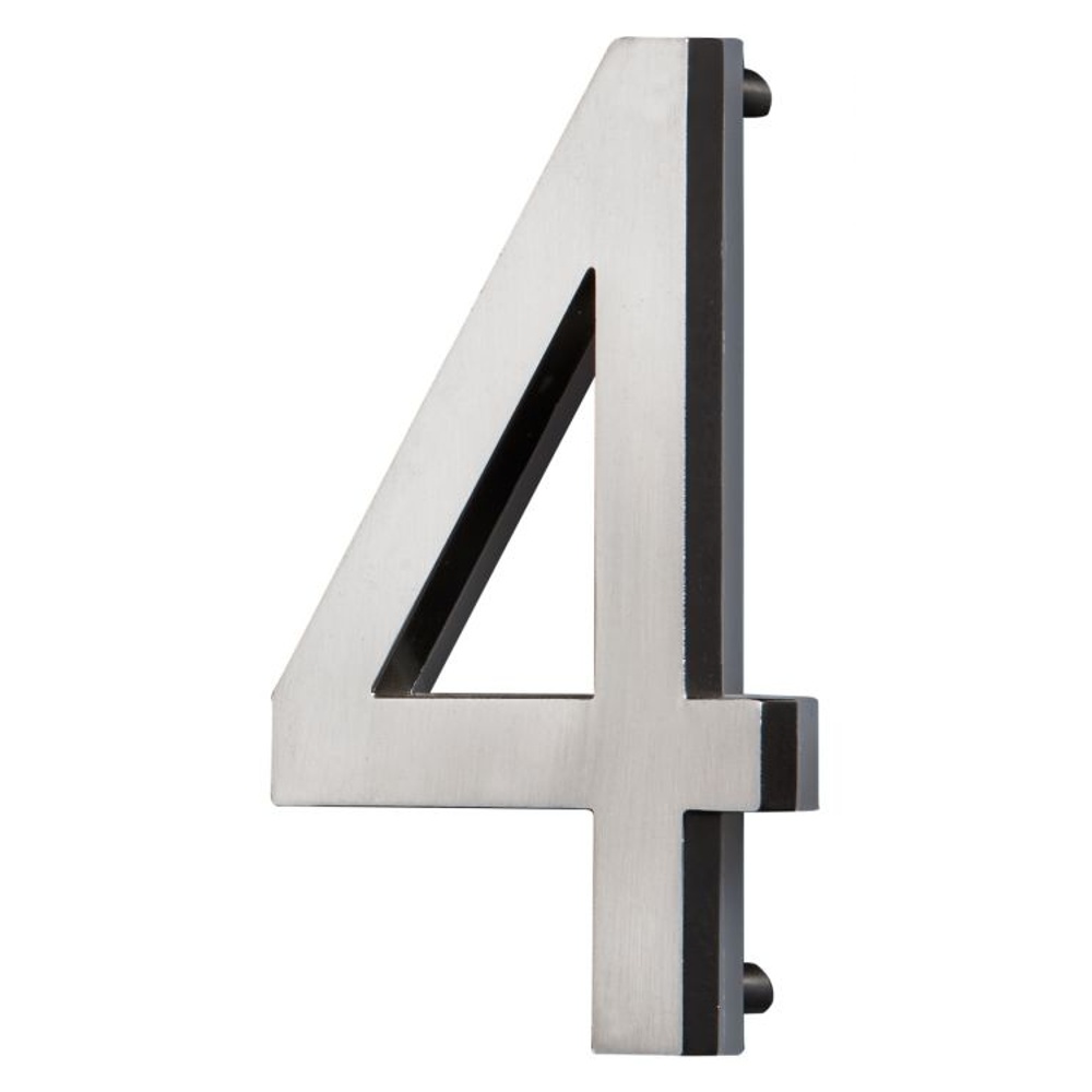 PRO-DF AL66004 5" LED Backlit House Number 4 - Satin Nickel