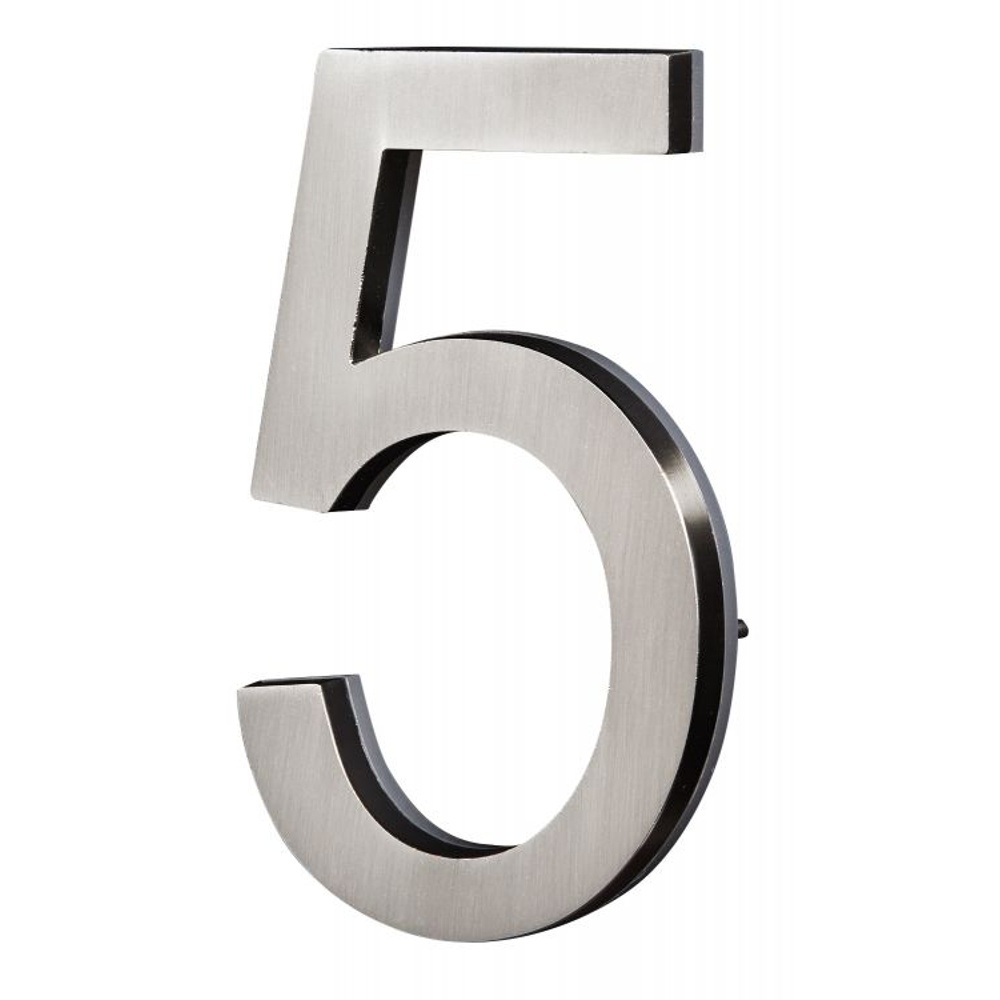 PRO-DF AL66005 5"  LED Backlit House Number 5 - Satin Nickel