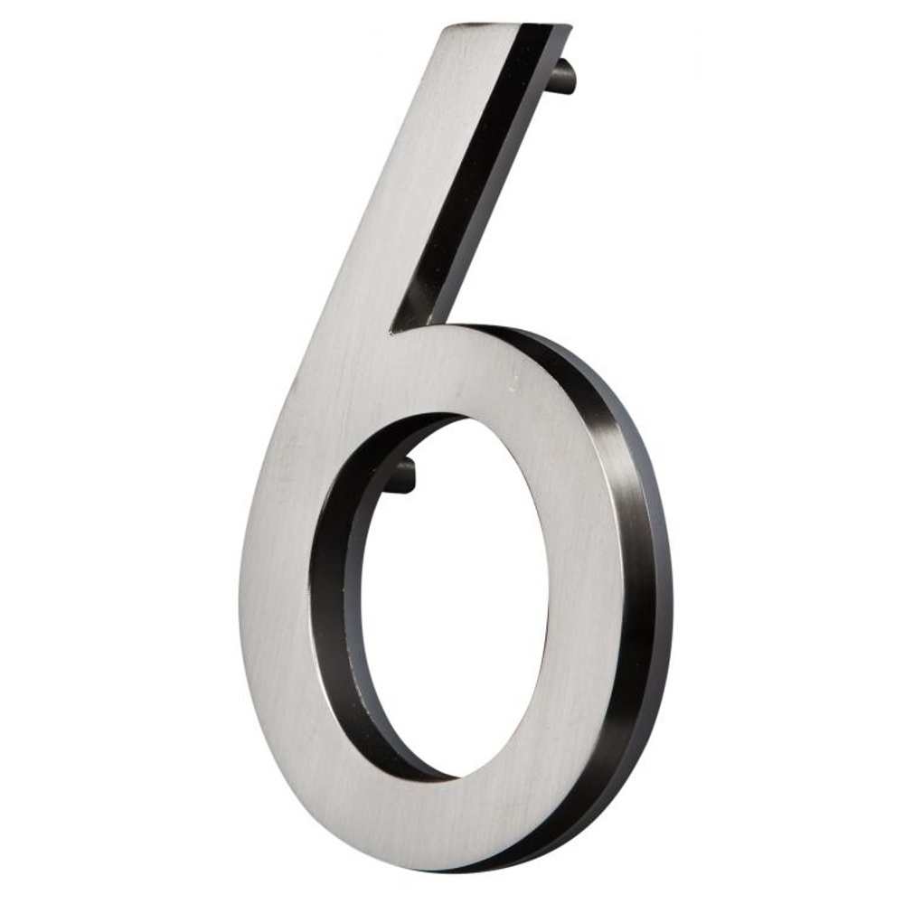 PRO-DF AL66006 5"  LED Backlit House Number 6 - Satin Nickel