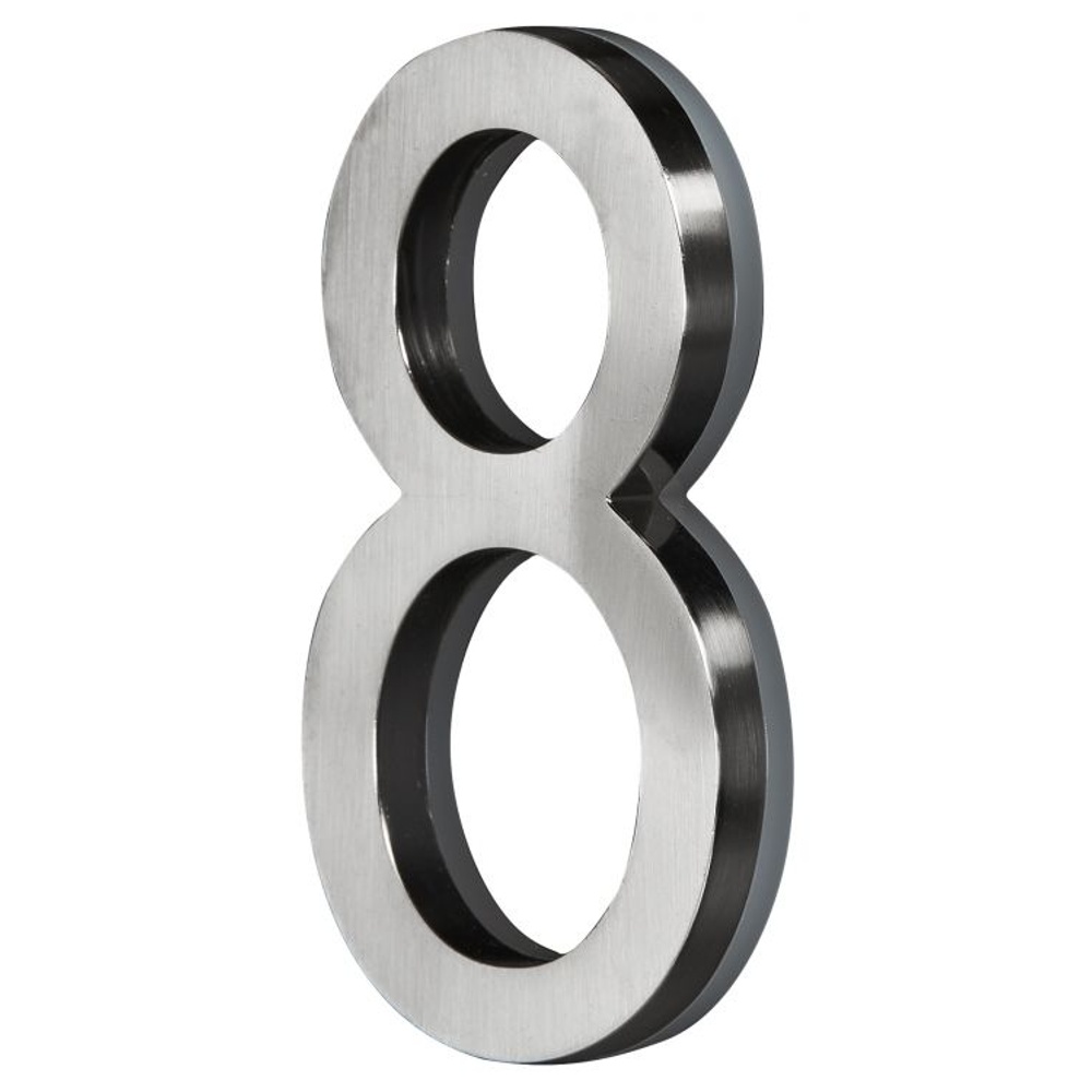 PRO-DF AL66008 5"  LED Backlit House Number 8 - Satin Nickel