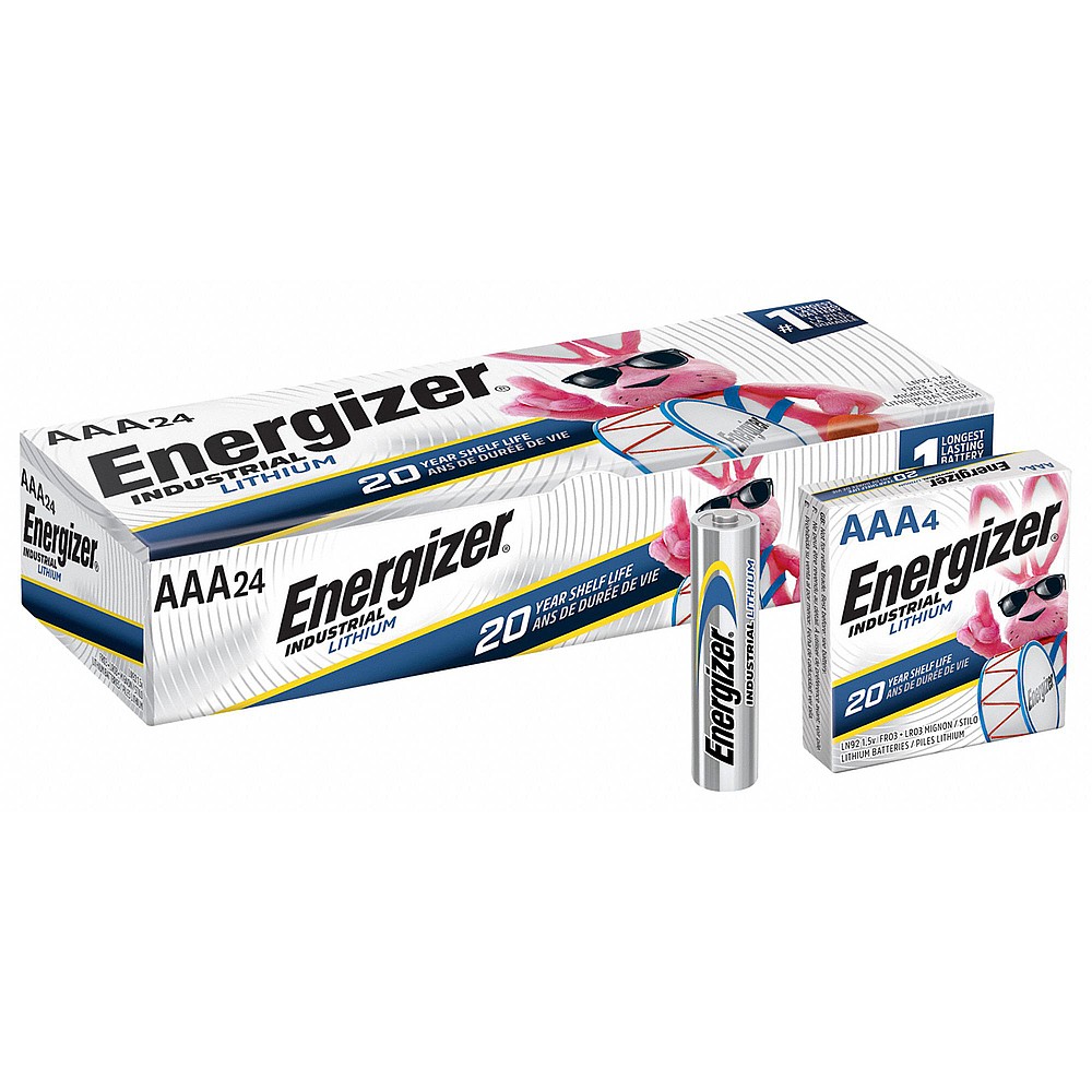 Energizer LN92 AAA Industrial Lithium Battery, 24 Pack