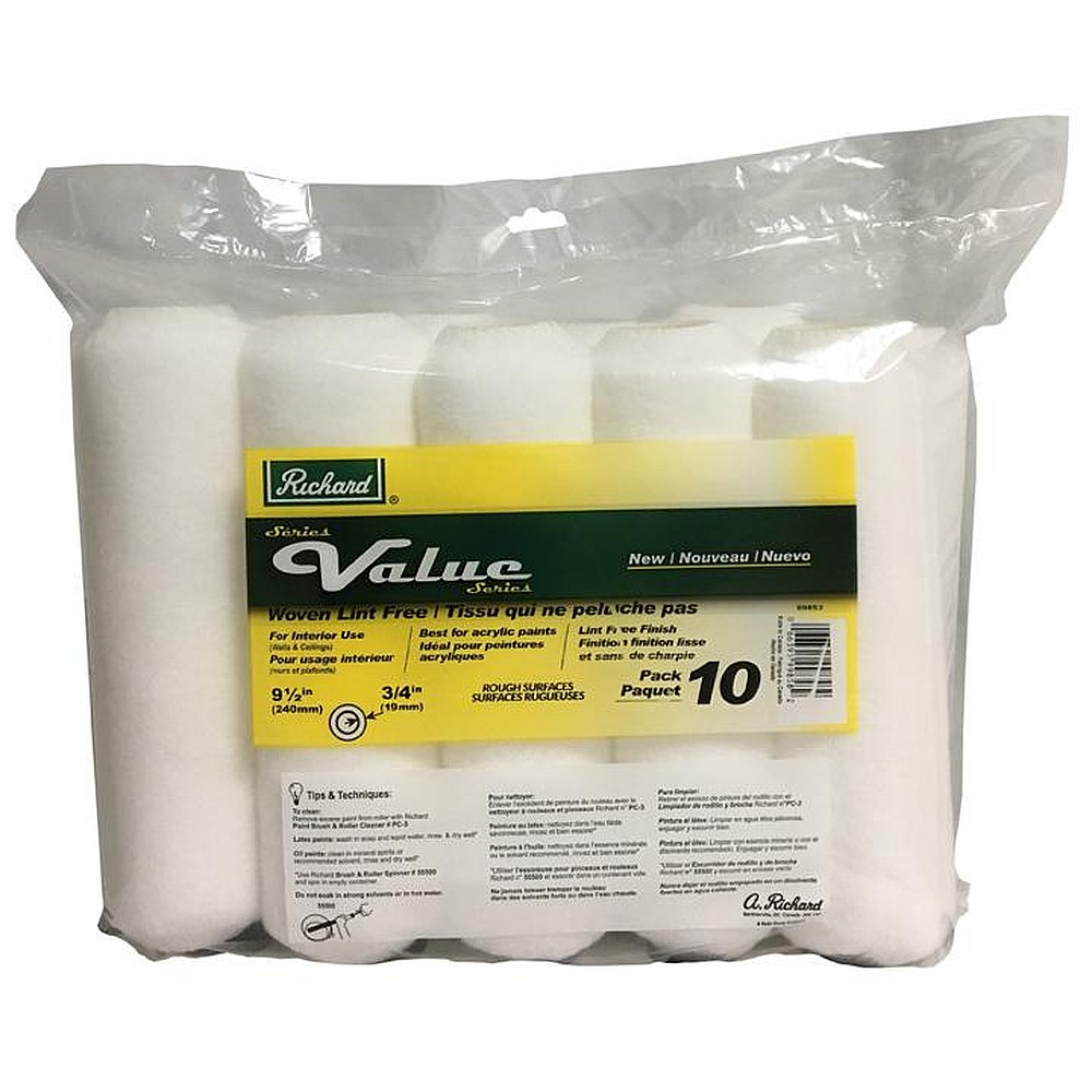 Richard 99853-C 3/4" Woven-Ultra Lint-Free Wall & Ceiling Sleeve Roller, 10 Pack