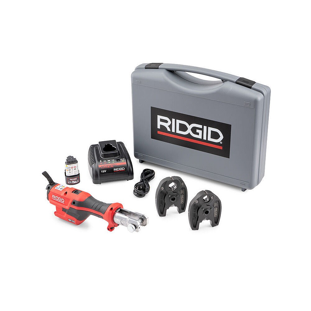 Ridgid 72553 RP 115 Mini Press Tool Battery Kit with 1/2" & 3/4" Propress Jaws