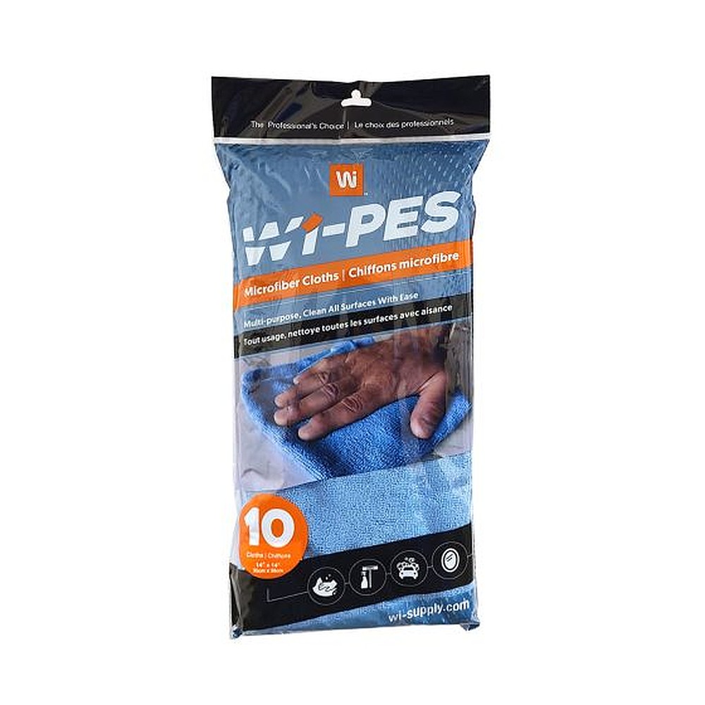 RMFB-1414/10P 14" x 14" Microfiber Cloths, 10 Pack - Blue