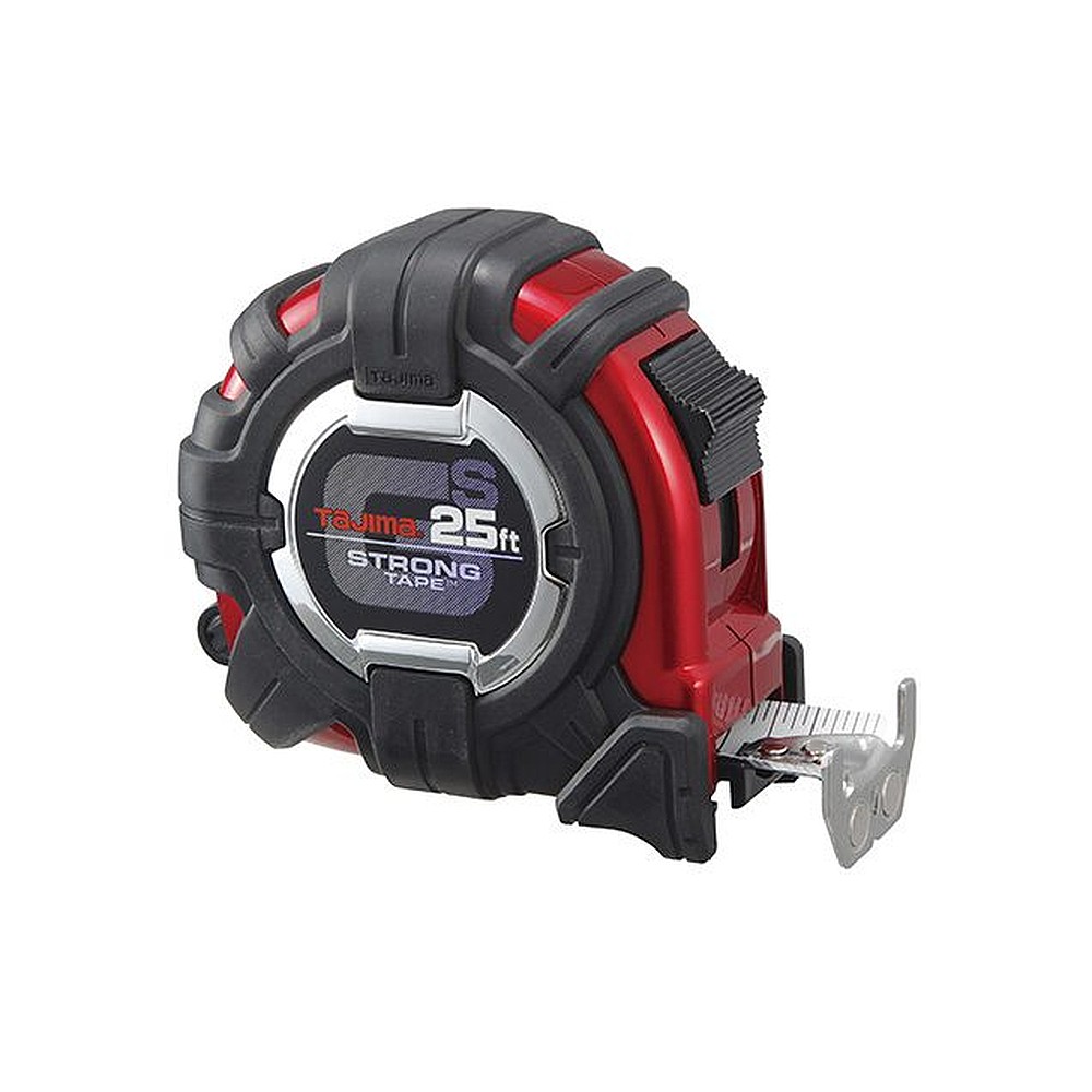 Tajima GS-MC25BW 25' GS-LOCK Tape Measure with Horned Magnetic Hook & Compatible Clip