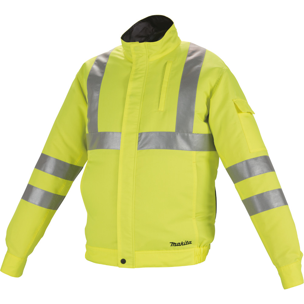 Makita DFJ214Z 18V LXT Lithium-Ion Cordless High Visibility Fan Jacket - Hi Vis Yellow