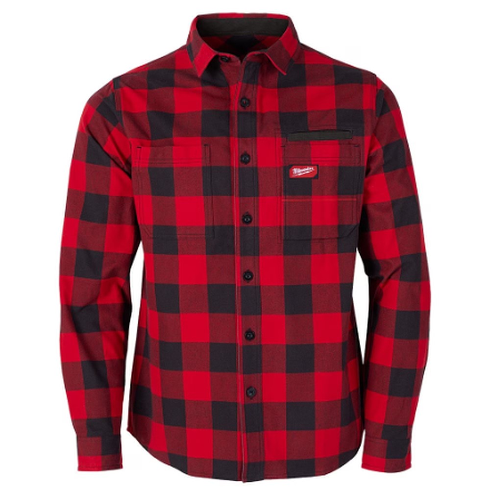 Milwaukee M551R Men's Medium GRIDIRON Flannel Shirt - Red