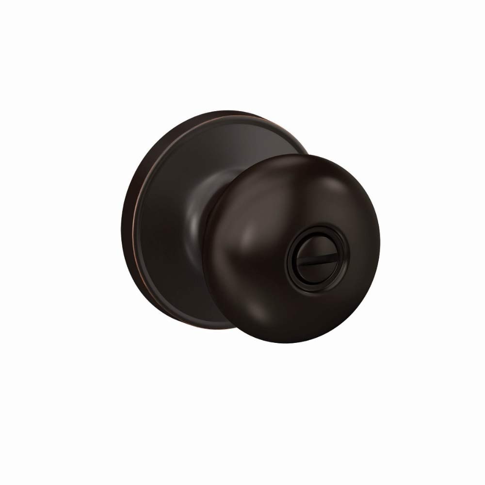 Schlage J40VSTR716 11801 J Series Stratus Knob Bed & Bath Lock - Aged Bronze