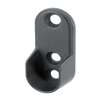 Richelieu 2123150900 15mm x 30mm Oval Closet Rod End Support Bracket - Matte Black