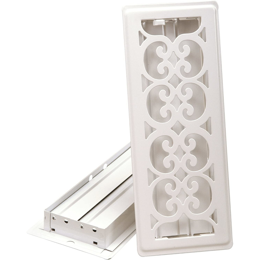 Imperial RG3262 4"x10" Victorian Floor Register - White