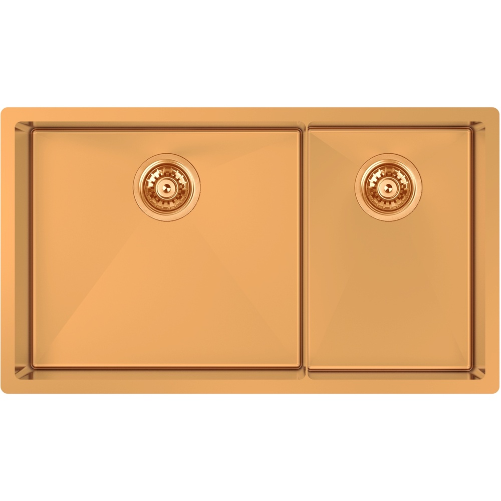 Zomodo CAC457D3-RB PearlArc 31" 60/40 Double Sink Kit w/ grids+drain cover - Rio Bronze