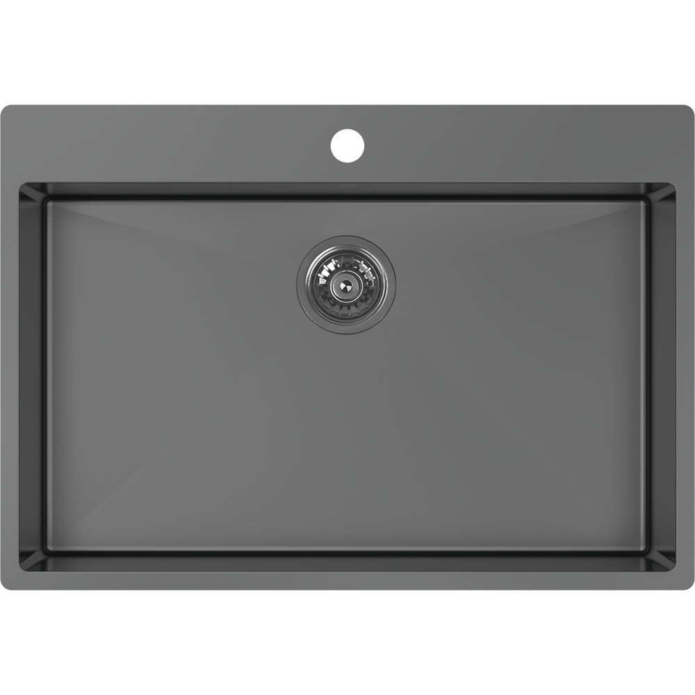 Zomodo CAC686T-BK PearlArc 29" Single Tap Ledge Sink Kit w/ grids+drain cover - Black Pearl