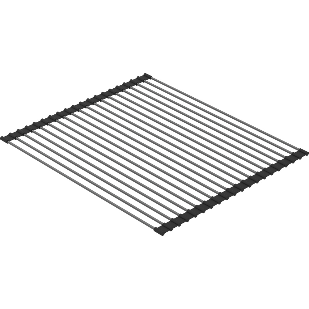 Zomodo CNC4046-BK Stainless Steel Concertina Roll-Out Drying Mat - Black Pearl