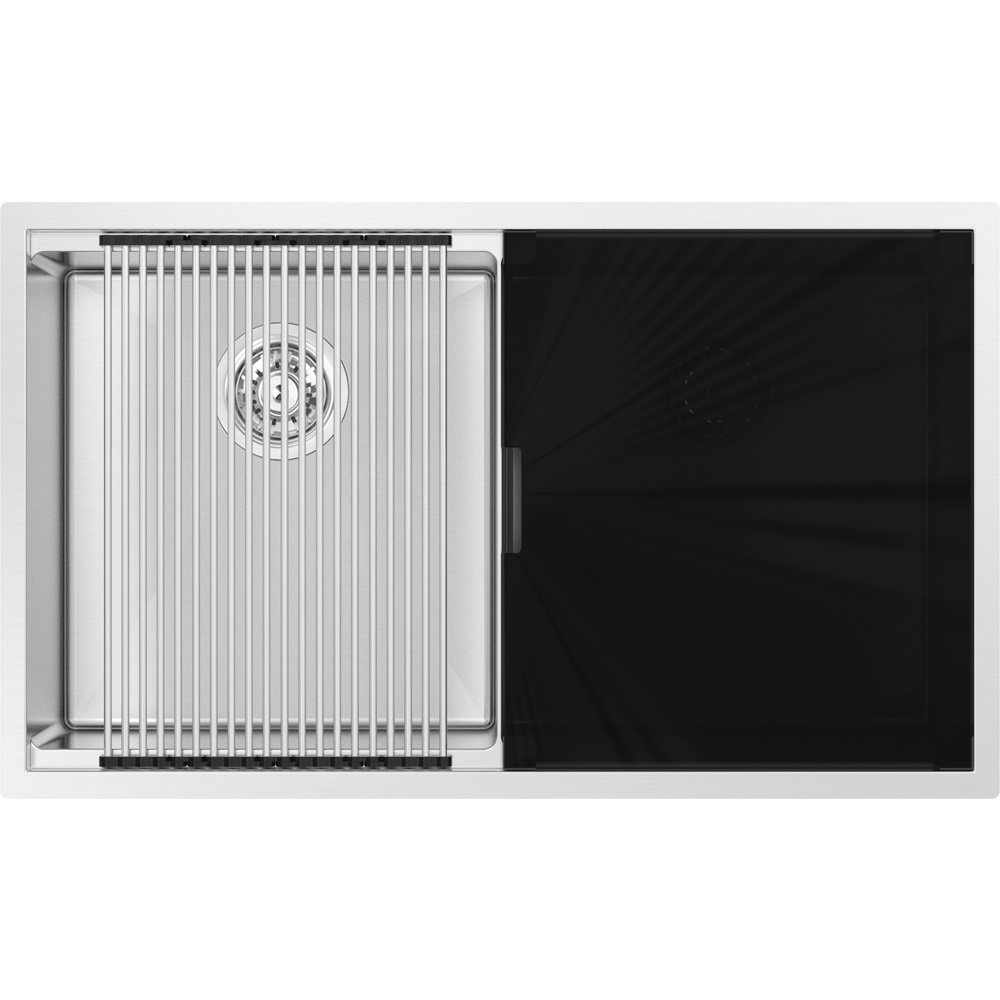 Zomodo INC356D Integrato 30" 50/50 Double Sink & Accessories - Microbrush