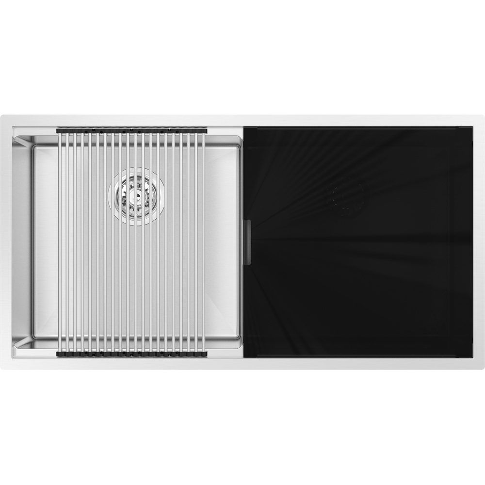 Zomodo INC406D Integrato 34" 50/50 Double Sink & Accessories - Microbrush