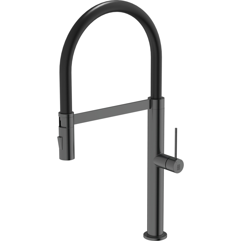 Zomodo KTC019-BKD Crystal Kitchen Faucet, Dual Function (Stream & Spray) - Black Pearl