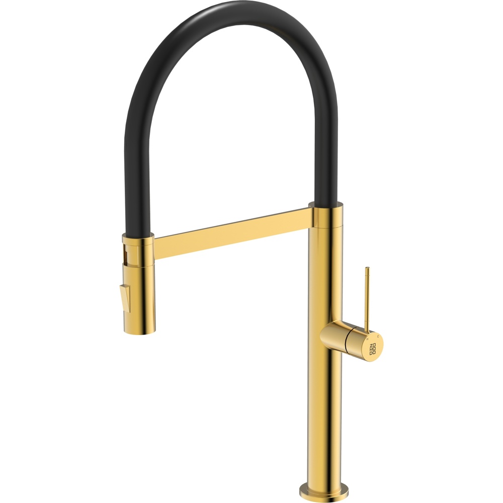 Zomodo KTC019-EGD Crystal Kitchen Faucet, Dual Function (Stream & Spray) - Eureka Gold